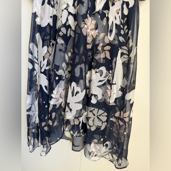 DKNY navy floral print chiffon maxi dress NWT - Picture 7 of 10